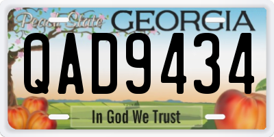 GA license plate QAD9434