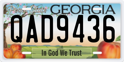 GA license plate QAD9436
