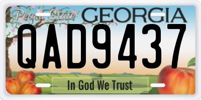 GA license plate QAD9437