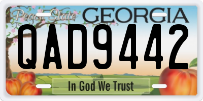 GA license plate QAD9442