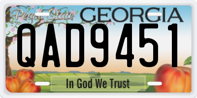 GA license plate QAD9451