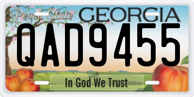 GA license plate QAD9455
