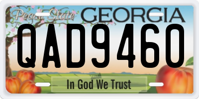 GA license plate QAD9460