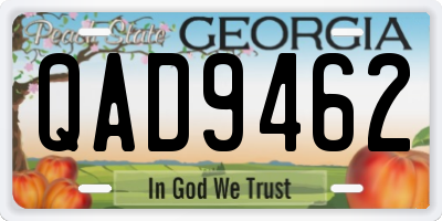 GA license plate QAD9462