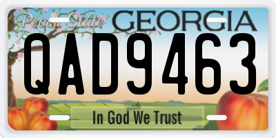 GA license plate QAD9463