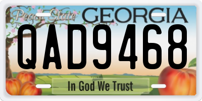 GA license plate QAD9468