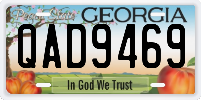 GA license plate QAD9469