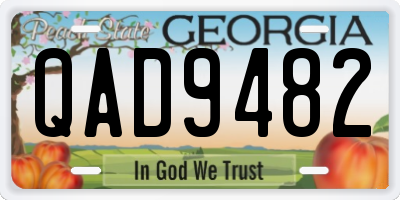 GA license plate QAD9482