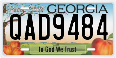GA license plate QAD9484