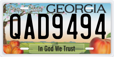 GA license plate QAD9494