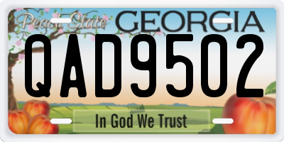 GA license plate QAD9502