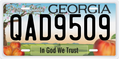 GA license plate QAD9509