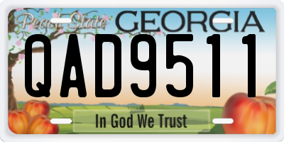GA license plate QAD9511