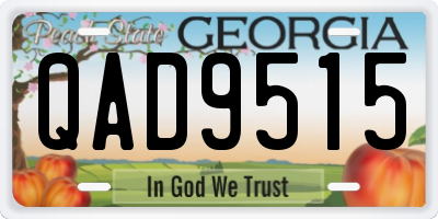 GA license plate QAD9515