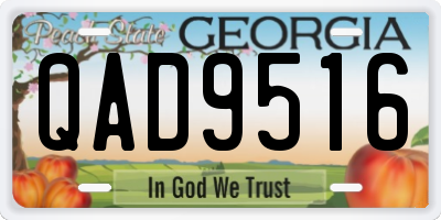 GA license plate QAD9516