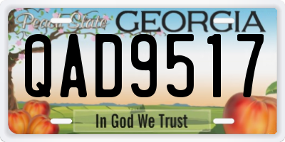GA license plate QAD9517