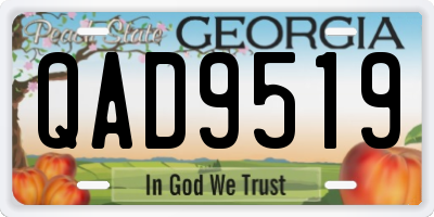 GA license plate QAD9519