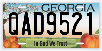 GA license plate QAD9521