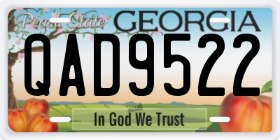 GA license plate QAD9522