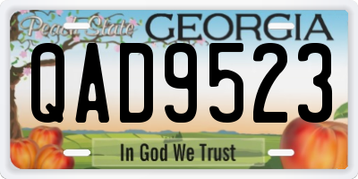 GA license plate QAD9523