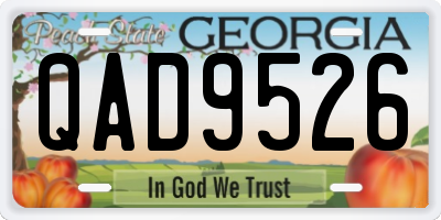 GA license plate QAD9526