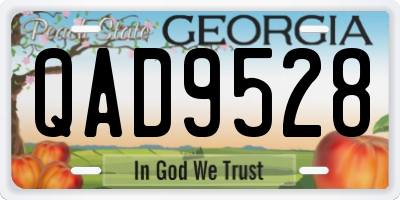 GA license plate QAD9528