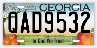 GA license plate QAD9532