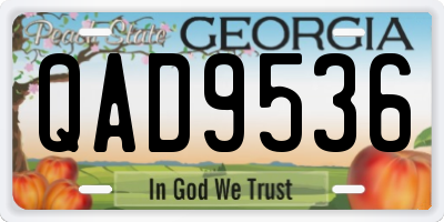 GA license plate QAD9536