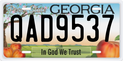 GA license plate QAD9537