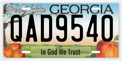 GA license plate QAD9540