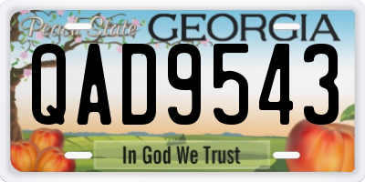 GA license plate QAD9543
