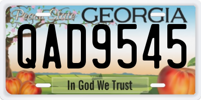 GA license plate QAD9545