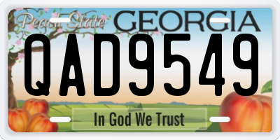 GA license plate QAD9549