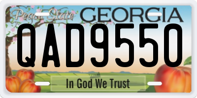GA license plate QAD9550