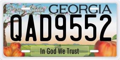 GA license plate QAD9552