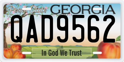 GA license plate QAD9562