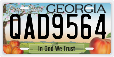 GA license plate QAD9564