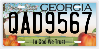 GA license plate QAD9567