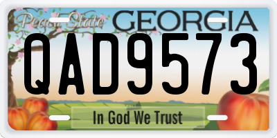 GA license plate QAD9573