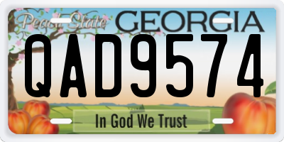 GA license plate QAD9574