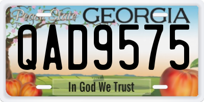 GA license plate QAD9575