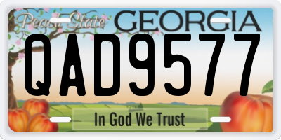 GA license plate QAD9577
