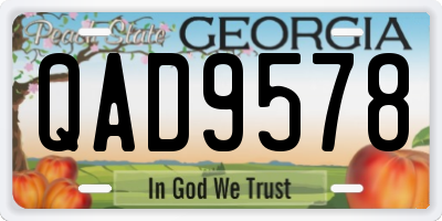 GA license plate QAD9578