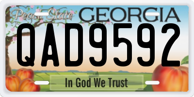 GA license plate QAD9592
