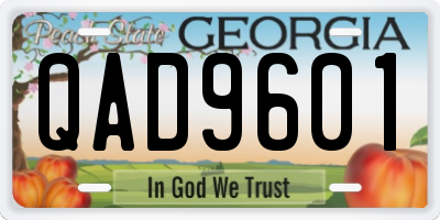 GA license plate QAD9601