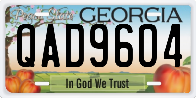 GA license plate QAD9604
