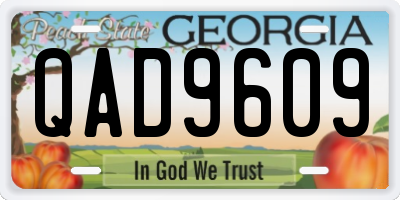GA license plate QAD9609