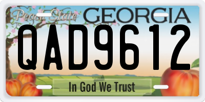 GA license plate QAD9612