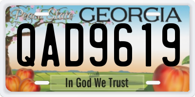 GA license plate QAD9619