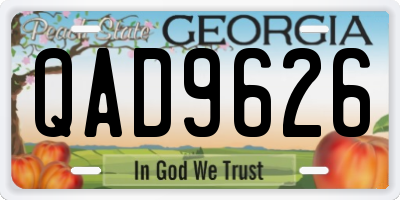 GA license plate QAD9626
